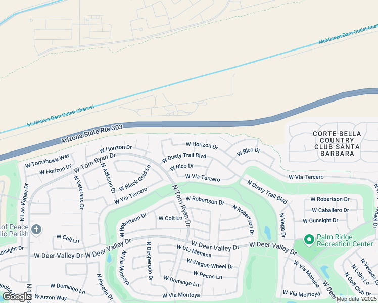 map of restaurants, bars, coffee shops, grocery stores, and more near 14219 West Horizon Drive in Sun City West