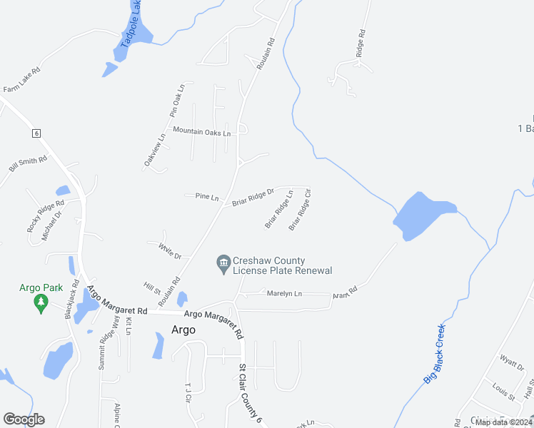 map of restaurants, bars, coffee shops, grocery stores, and more near 160 Briar Ridge Circle in Odenville