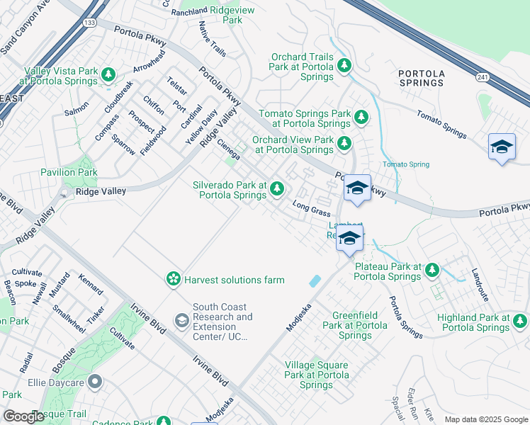 map of restaurants, bars, coffee shops, grocery stores, and more near 53 Scarlet Bloom in Irvine