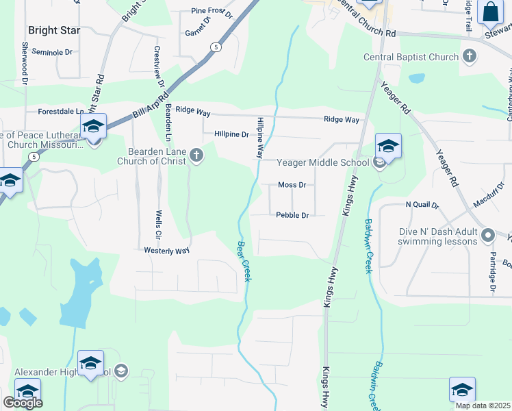 map of restaurants, bars, coffee shops, grocery stores, and more near 6225 Pebble Drive in Douglasville