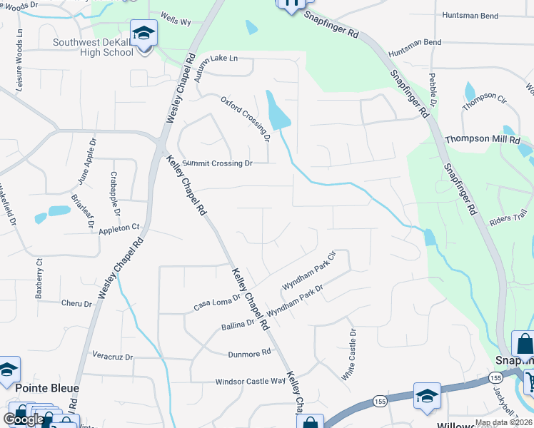 map of restaurants, bars, coffee shops, grocery stores, and more near 4181 Archer Trail in Decatur