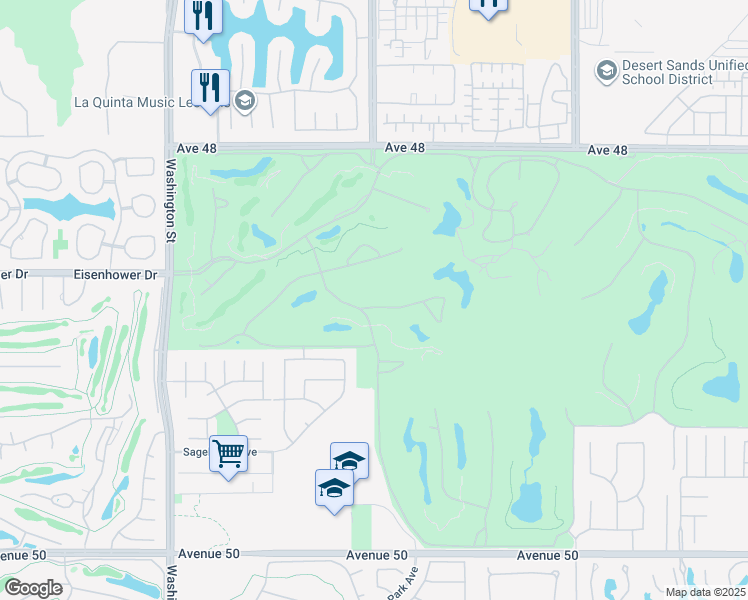 map of restaurants, bars, coffee shops, grocery stores, and more near 78980 Calle Brisa in La Quinta