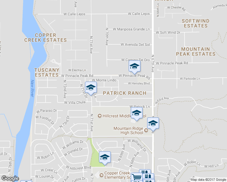 map of restaurants, bars, coffee shops, grocery stores, and more near 6913 West Planada Lane in Glendale