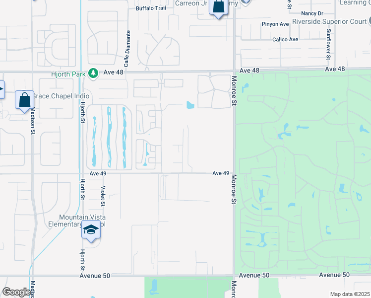 map of restaurants, bars, coffee shops, grocery stores, and more near 48701 Anastacia Court in Indio