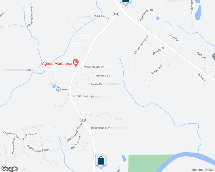map of restaurants, bars, coffee shops, grocery stores, and more near 4125 Jackie Drive in Douglasville