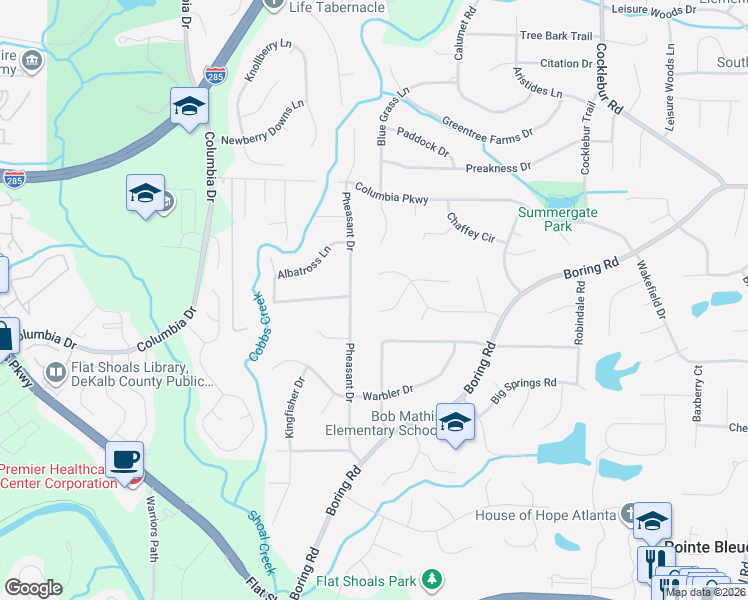 map of restaurants, bars, coffee shops, grocery stores, and more near 3506 Lynview Court East in Decatur