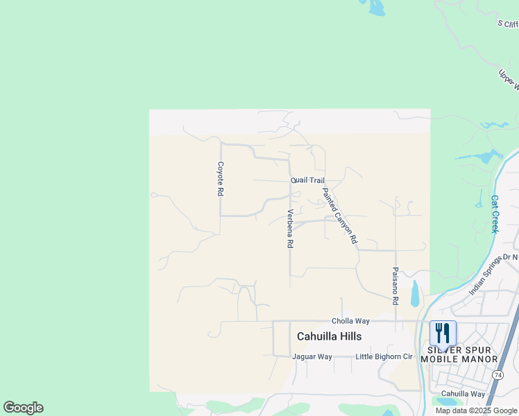 map of restaurants, bars, coffee shops, grocery stores, and more near Mesa Trail in Palm Desert