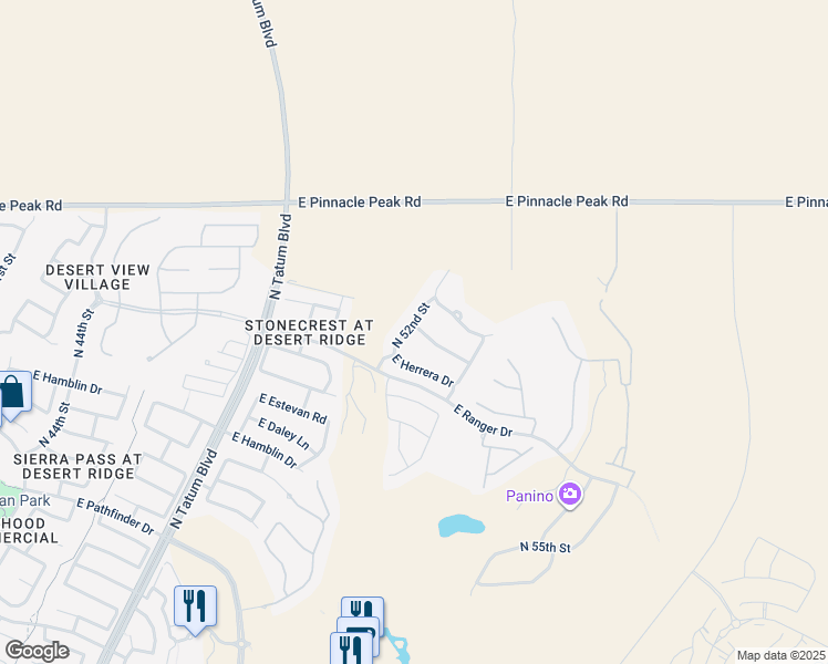 map of restaurants, bars, coffee shops, grocery stores, and more near 5201 East Poston Drive in Phoenix