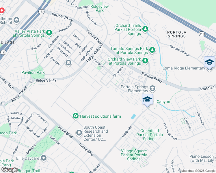 map of restaurants, bars, coffee shops, grocery stores, and more near 20 Silverado in Irvine