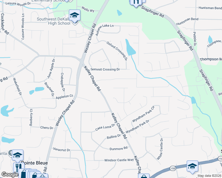 map of restaurants, bars, coffee shops, grocery stores, and more near 4143 Archer Trail in Decatur