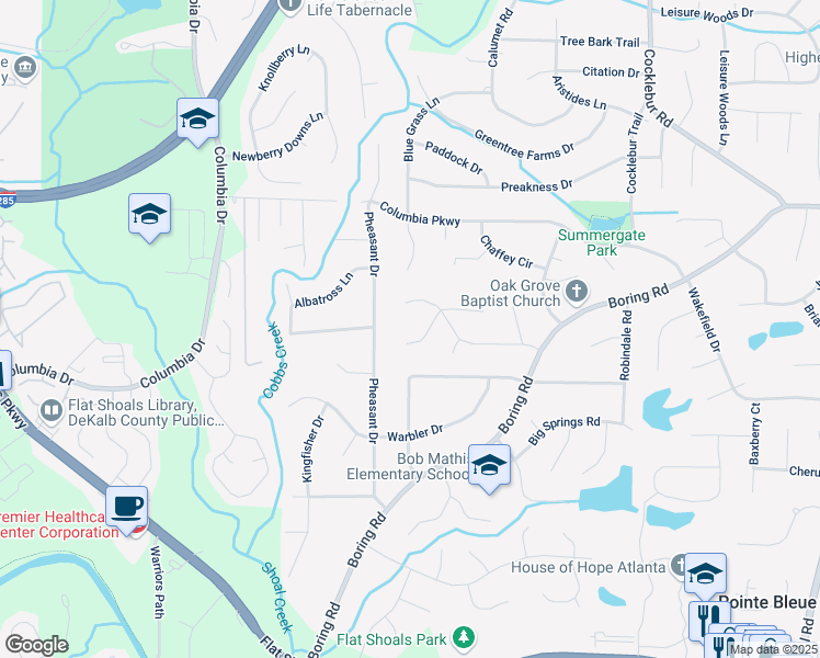 map of restaurants, bars, coffee shops, grocery stores, and more near 3512 Lynview Court West in Decatur