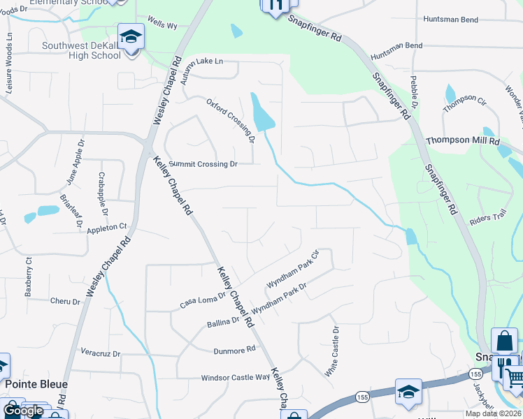 map of restaurants, bars, coffee shops, grocery stores, and more near 4203 Archer Trail in Decatur