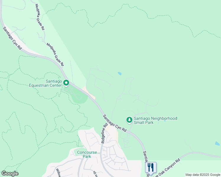 map of restaurants, bars, coffee shops, grocery stores, and more near 28780 Hidden Trail in Silverado