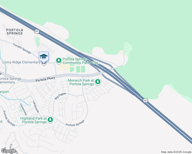 map of restaurants, bars, coffee shops, grocery stores, and more near Portola Parkway in Trabuco Canyon