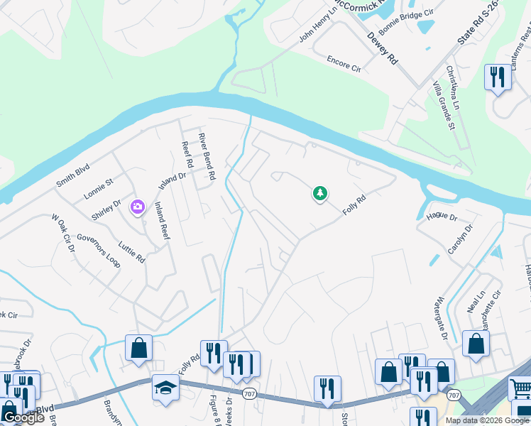map of restaurants, bars, coffee shops, grocery stores, and more near 510 Keystone Lane in Myrtle Beach