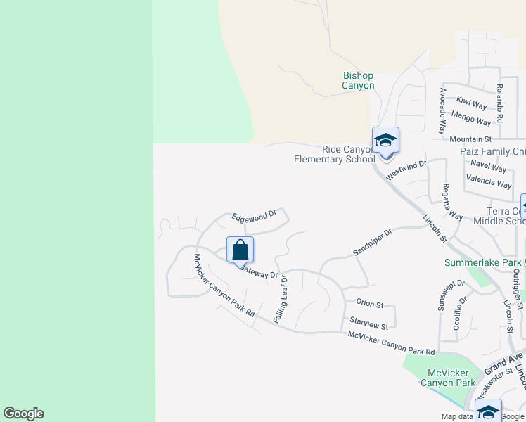 map of restaurants, bars, coffee shops, grocery stores, and more near 29150 Edgewood Drive in Lake Elsinore