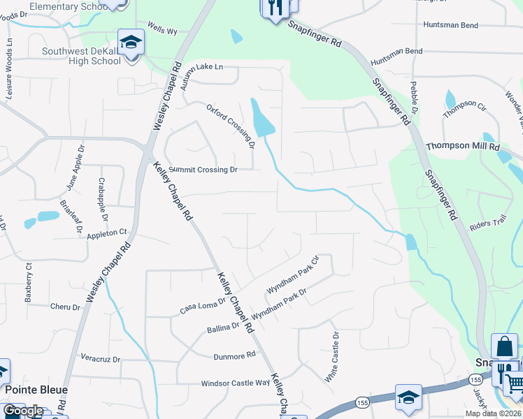 map of restaurants, bars, coffee shops, grocery stores, and more near 4204 Archer Trail in Decatur