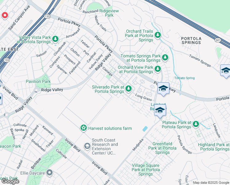map of restaurants, bars, coffee shops, grocery stores, and more near 26 Full Moon in Irvine