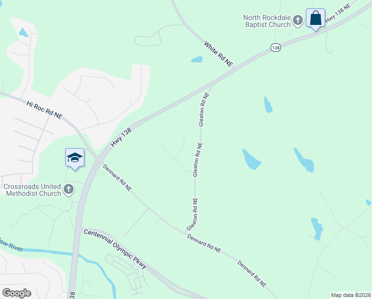 map of restaurants, bars, coffee shops, grocery stores, and more near 2209 Gleaton Trace Way Northeast in Conyers