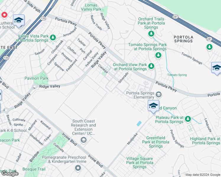 map of restaurants, bars, coffee shops, grocery stores, and more near 26 Full Moon in Irvine