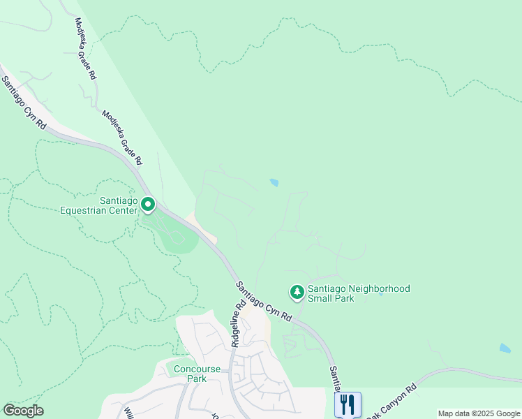 map of restaurants, bars, coffee shops, grocery stores, and more near 28795 Hidden Trail in Silverado