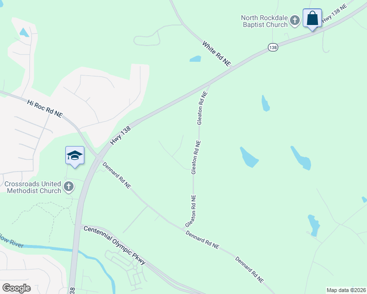 map of restaurants, bars, coffee shops, grocery stores, and more near 2209 Gleaton Trace Way Northeast in Conyers