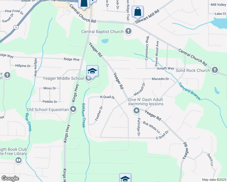 map of restaurants, bars, coffee shops, grocery stores, and more near 4061 Covey Lane in Douglasville