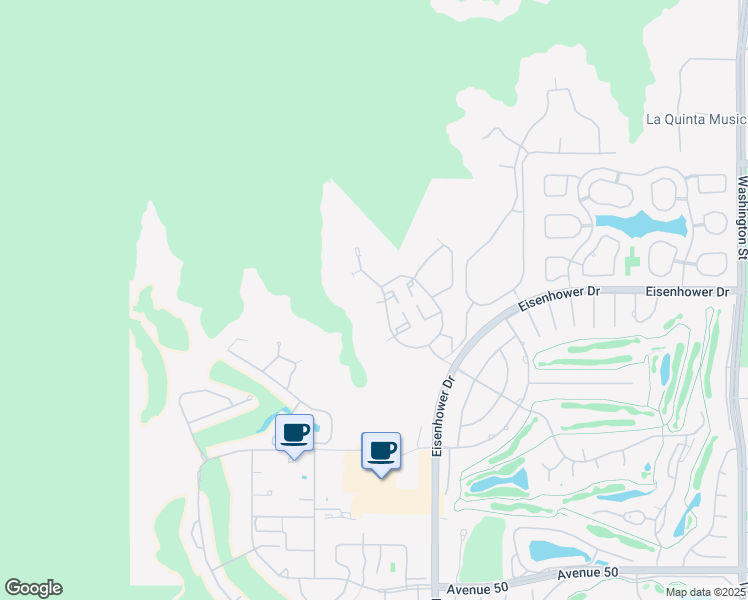 map of restaurants, bars, coffee shops, grocery stores, and more near 48705 Legacy Drive in La Quinta