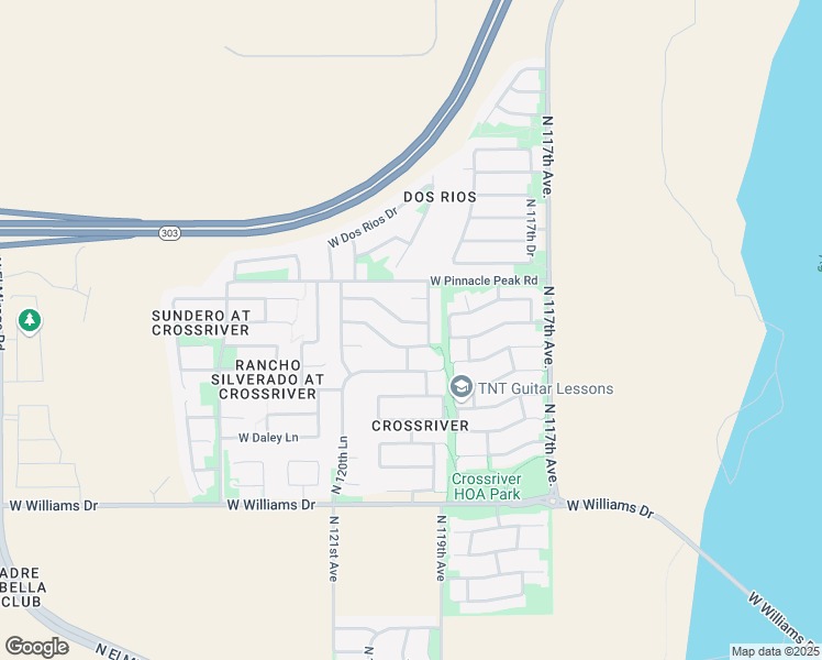 map of restaurants, bars, coffee shops, grocery stores, and more near 11931 West Monte Lindo Lane in Sun City