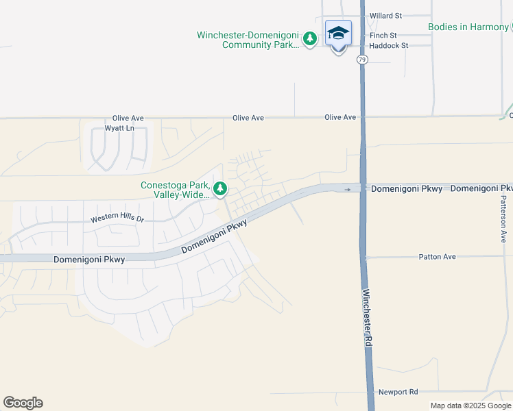 map of restaurants, bars, coffee shops, grocery stores, and more near 32909 Manhattan Avenue in Menifee