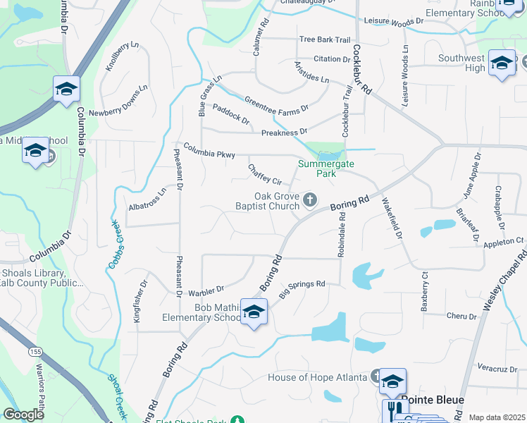 map of restaurants, bars, coffee shops, grocery stores, and more near 3063 Kerr Drive in Decatur