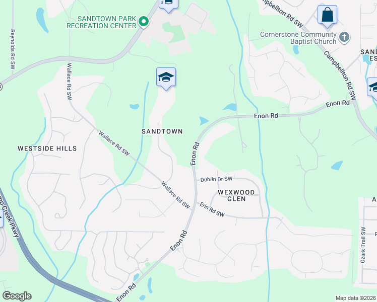 map of restaurants, bars, coffee shops, grocery stores, and more near 2225 Enon Road in Atlanta