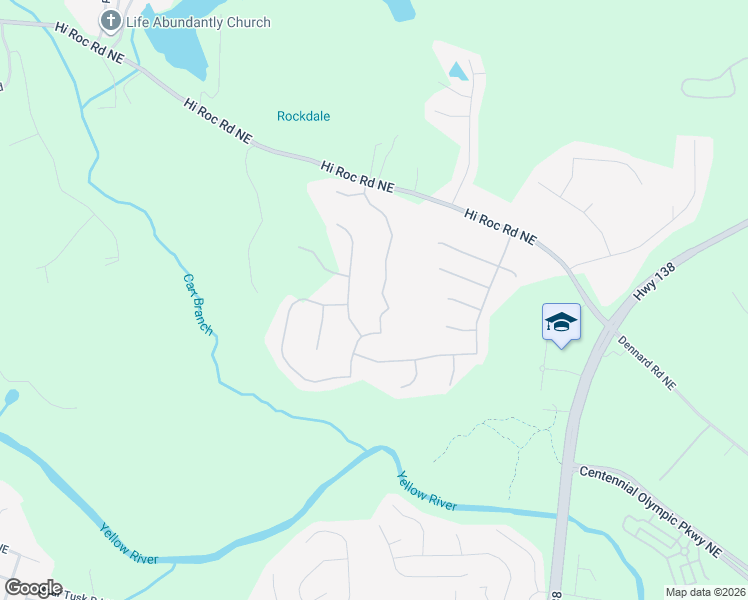 map of restaurants, bars, coffee shops, grocery stores, and more near 2042 Jessica Way in Conyers