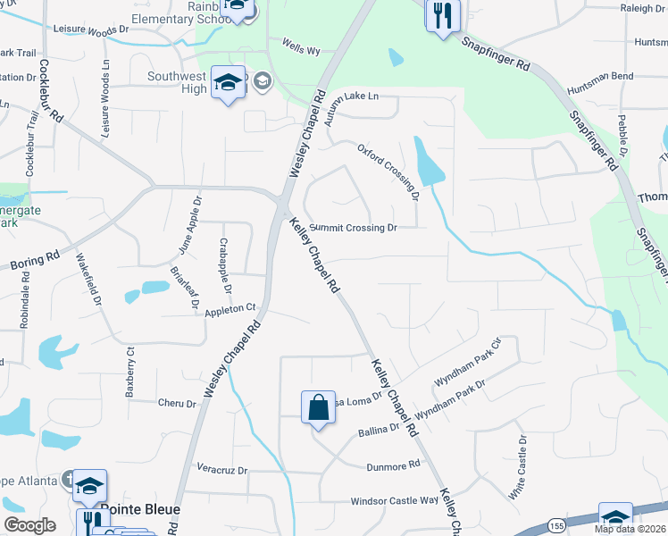 map of restaurants, bars, coffee shops, grocery stores, and more near 3022 Kelley Chapel Road in Decatur