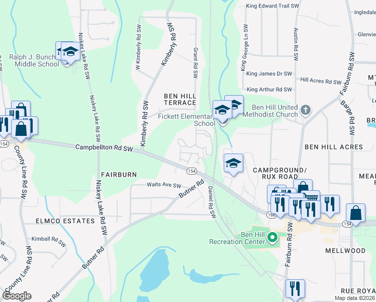 map of restaurants, bars, coffee shops, grocery stores, and more near 4051 Southwood Circle in Atlanta
