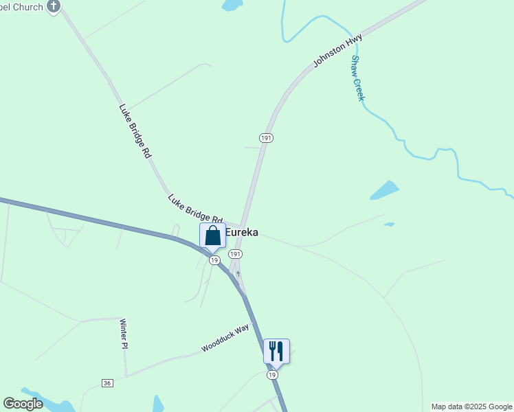 map of restaurants, bars, coffee shops, grocery stores, and more near 168 Johnston Highway in Trenton