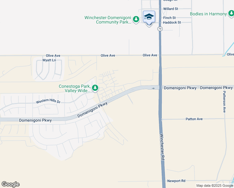 map of restaurants, bars, coffee shops, grocery stores, and more near 32813 Manhattan Avenue in Menifee