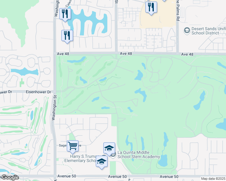 map of restaurants, bars, coffee shops, grocery stores, and more near 78965 Vía Carmel in La Quinta