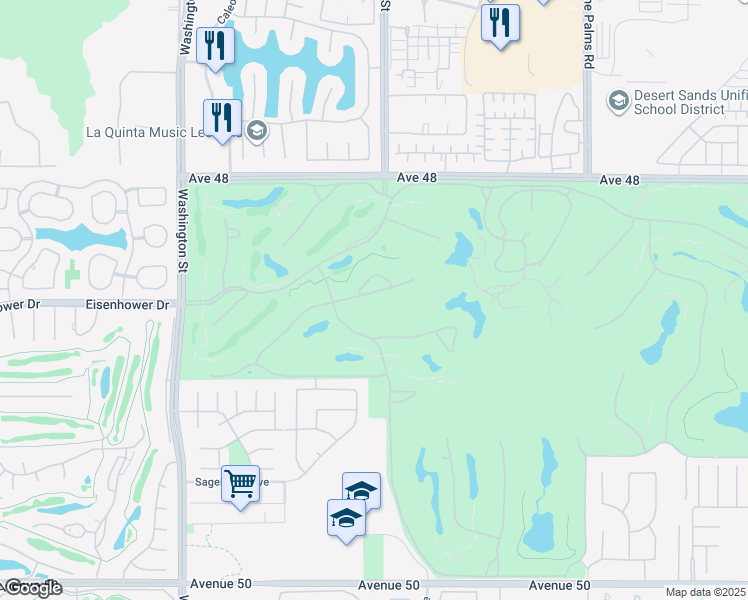 map of restaurants, bars, coffee shops, grocery stores, and more near 78965 Vía Carmel in La Quinta