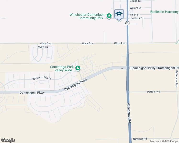 map of restaurants, bars, coffee shops, grocery stores, and more near 32744 Manhattan Avenue in Menifee
