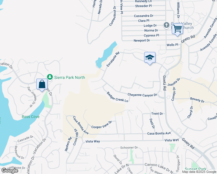 map of restaurants, bars, coffee shops, grocery stores, and more near 29317 Wildcat Canyon Road in Canyon Lake