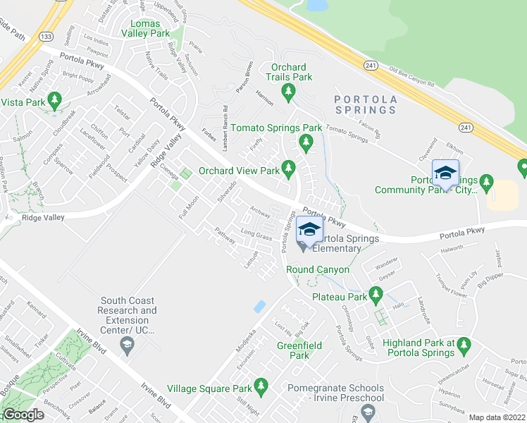 map of restaurants, bars, coffee shops, grocery stores, and more near 4205 Archway in Irvine