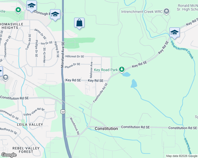 map of restaurants, bars, coffee shops, grocery stores, and more near 3070 Harold Avenue Southeast in Atlanta