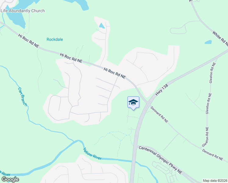 map of restaurants, bars, coffee shops, grocery stores, and more near 2220 Blue Ridge Lane in Conyers