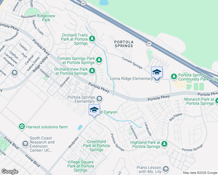 map of restaurants, bars, coffee shops, grocery stores, and more near 116 Desert Bloom in Irvine