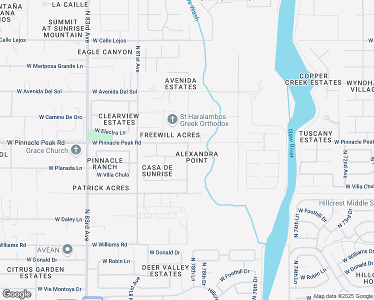 map of restaurants, bars, coffee shops, grocery stores, and more near 7820 West Pinnacle Peak Road in Peoria