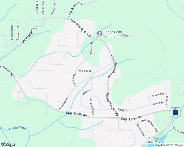 map of restaurants, bars, coffee shops, grocery stores, and more near 5581 Melissa Drive in Pinson