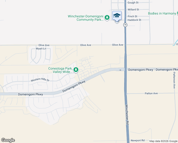 map of restaurants, bars, coffee shops, grocery stores, and more near 29364 Oceanside Drive in Winchester
