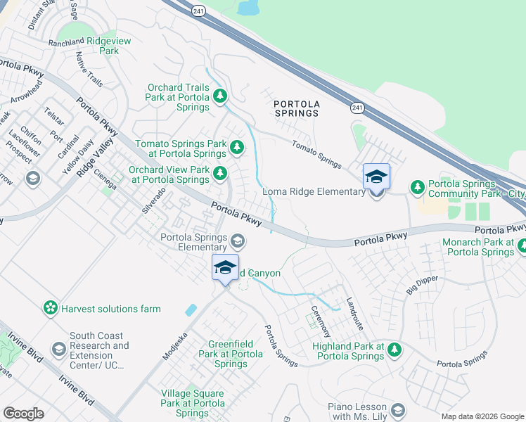 map of restaurants, bars, coffee shops, grocery stores, and more near 116 Desert Bloom in Irvine