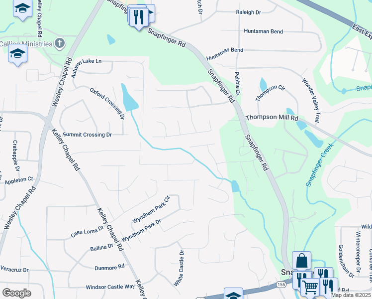 map of restaurants, bars, coffee shops, grocery stores, and more near 4309 Wesley Way in Decatur